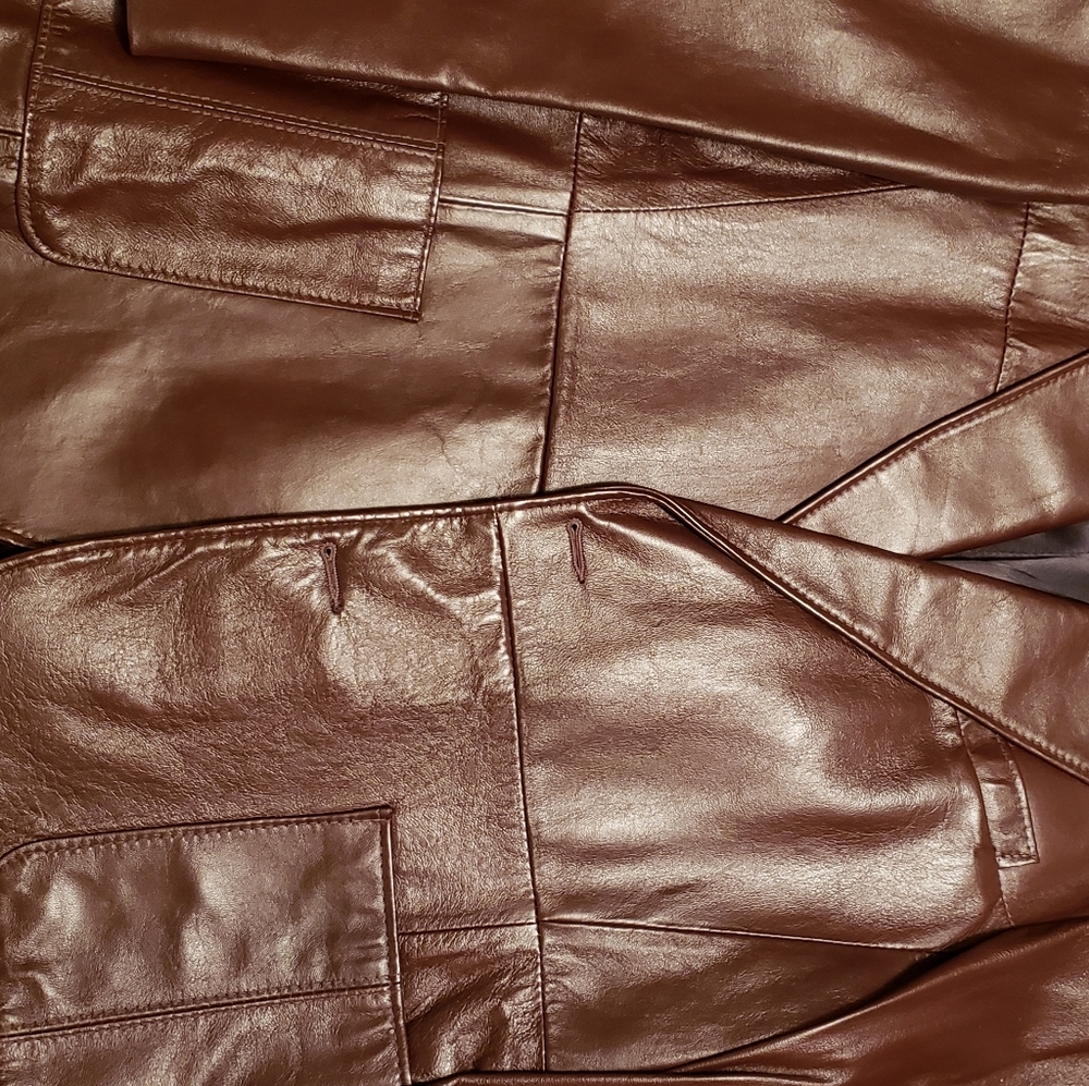 Men's Vintage late 70s Leather Blazer Jacket